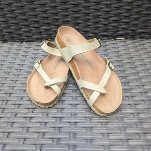 Birkenstock Mayari 40 Vegan Tan/Green Sandals